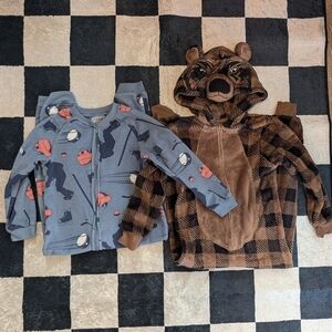 Boys Fleece Pajamas- Hockey / Hooded Bear 🐻